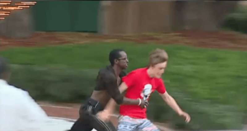 Image: White kid chased and tackled at Trump rally – while running from a previous violent encounter (Video)