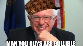 bernie sanders gullible meme