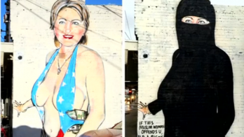 clinton bikini mural