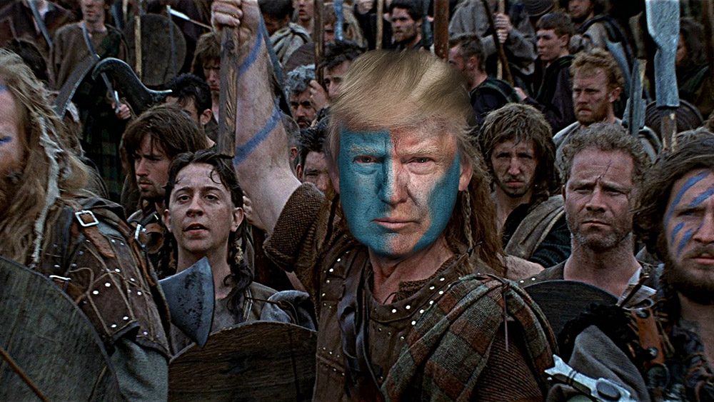 Image: Trump the Braveheart: Any other Republican would have caved by now, but Trump refuses to be bullied or destroyed by the commie-run media